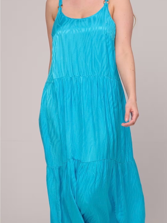 Prima Donna Other - Prima Donna Turquoise Tiered Sleeveless Swim Coverup